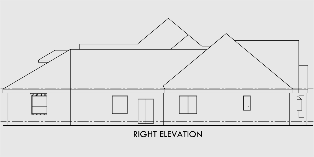 House rear elevation view for 9898 Brick house plans, luxury house plans, house plans with bonus room, daylight basement house plans, 9898