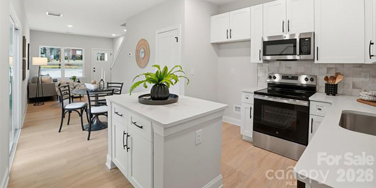 House rear elevation view for D-765 12ft-6in wide NARROW town house plan 3 bedroom D-765