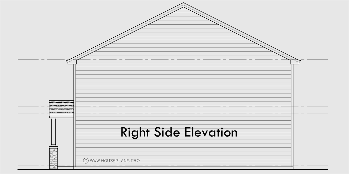 House rear elevation view for F-695 4 plex town house plan F-695