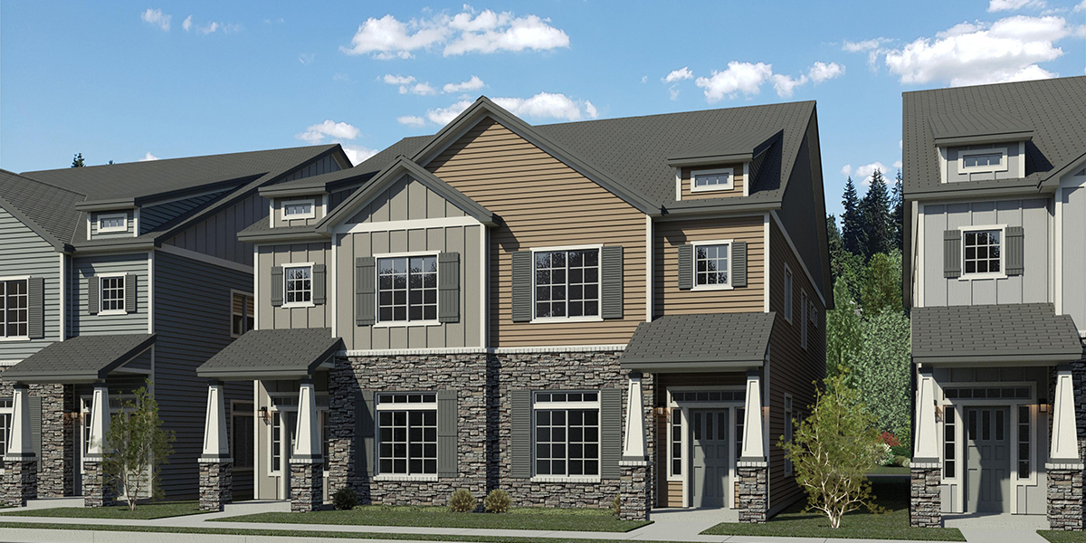 D-787 Luxury town house plan 3 bedroom 3.5 bathroom 